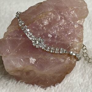 Rhinestone Flower Bracelet